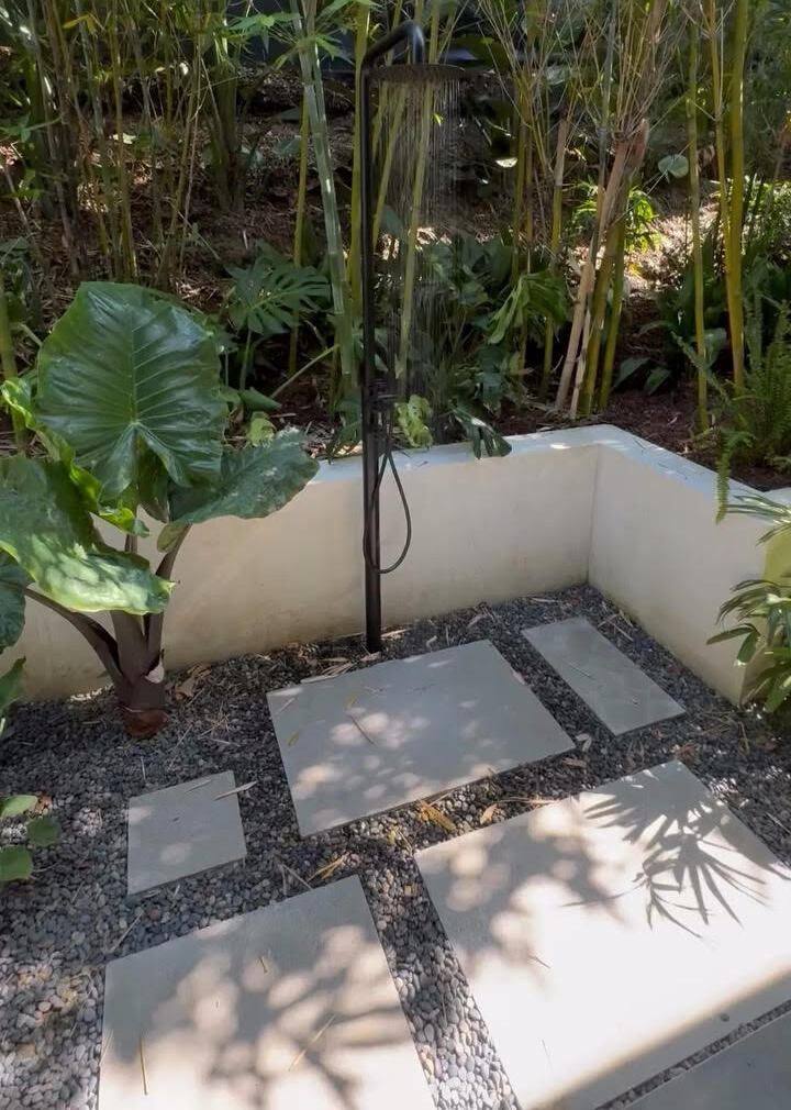 Outdoor shower plumbing installation